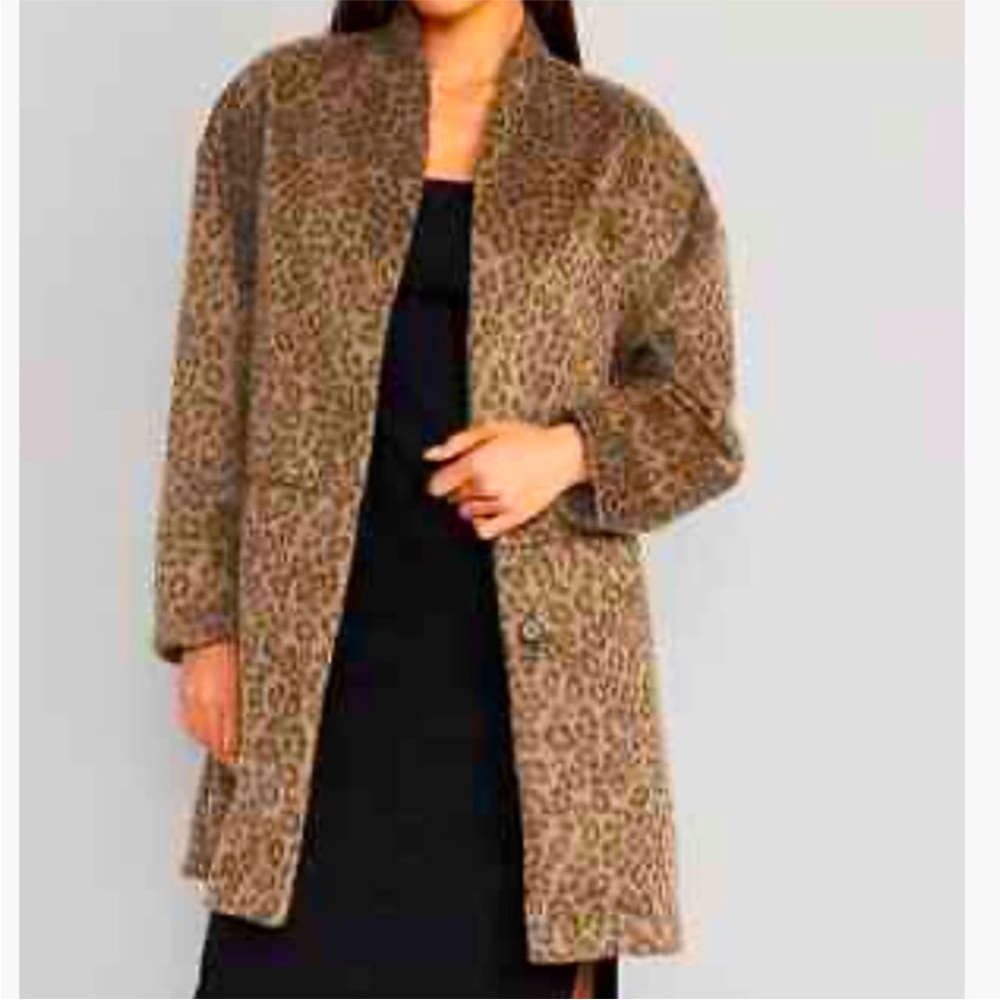 Cardigan Coat Wild Leopard Spots Faux Fur 2
Button Front Small NWT Old Navy - Picture 1 of 9
